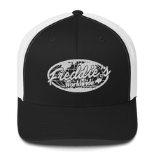 Load image into Gallery viewer, FREDDIE&#39;S WORLDWIDE TRUCKER CAP - FREDDIE&#39;SFREDDIE&#39;S WORLDWIDE TRUCKER CAPFREDDIE&#39;SFREDDIE&#39;S3462924_8748Black/ WhiteFREDDIE&#39;S WORLDWIDE TRUCKER CAP - FREDDIE&#39;SFREDDIE&#39;S WORLDWIDE TRUCKER CAPFREDDIE&#39;SFREDDIE&#39;S3462924_8748Black/ WhiteFREDDIE&#39;S WORLDWIDE TRUCKER CAP - FREDDIE&#39;SFREDDIE&#39;S WORLDWIDE TRUCKER CAPFREDDIE&#39;SFREDDIE&#39;S3462924_8748Black/ WhiteFREDDIE&#39;S WORLDWIDE TRUCKER CAP
