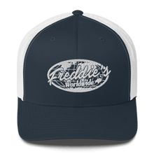 Load image into Gallery viewer, FREDDIE&#39;S WORLDWIDE TRUCKER CAP - FREDDIE&#39;SFREDDIE&#39;S WORLDWIDE TRUCKER CAPFREDDIE&#39;SFREDDIE&#39;S3462924_8755Navy/ WhiteFREDDIE&#39;S WORLDWIDE TRUCKER CAP - FREDDIE&#39;SFREDDIE&#39;S WORLDWIDE TRUCKER CAPFREDDIE&#39;SFREDDIE&#39;S3462924_8755Navy/ WhiteFREDDIE&#39;S WORLDWIDE TRUCKER CAP - FREDDIE&#39;SFREDDIE&#39;S WORLDWIDE TRUCKER CAPFREDDIE&#39;SFREDDIE&#39;S3462924_8755Navy/ WhiteFREDDIE&#39;S WORLDWIDE TRUCKER CAP
