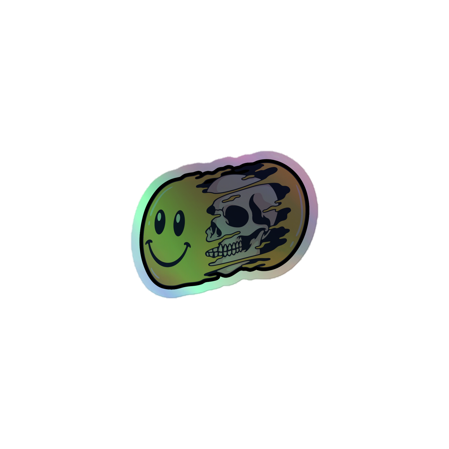 SMILEY SKULL HOLO STICKER