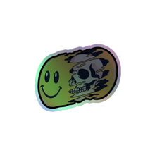 Load image into Gallery viewer, SMILEY SKULL HOLO STICKER
